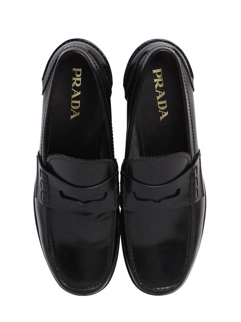 prada men's penny loafers|prada brushed leather loafers men.